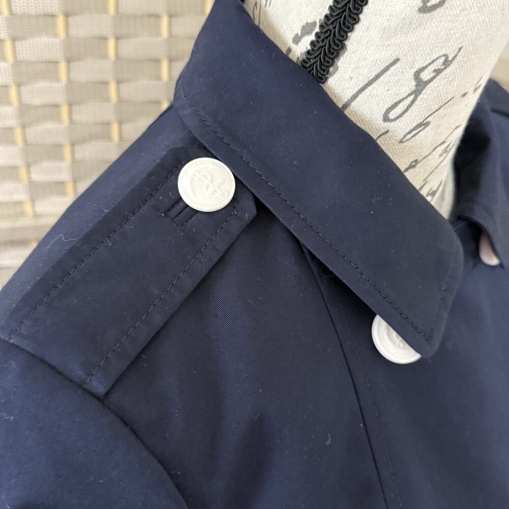 Talbots Cotton Peacoat with Bell Sleeves Petite P (XS/0-2) Navy Blue NWT - Picture 5 of 11
